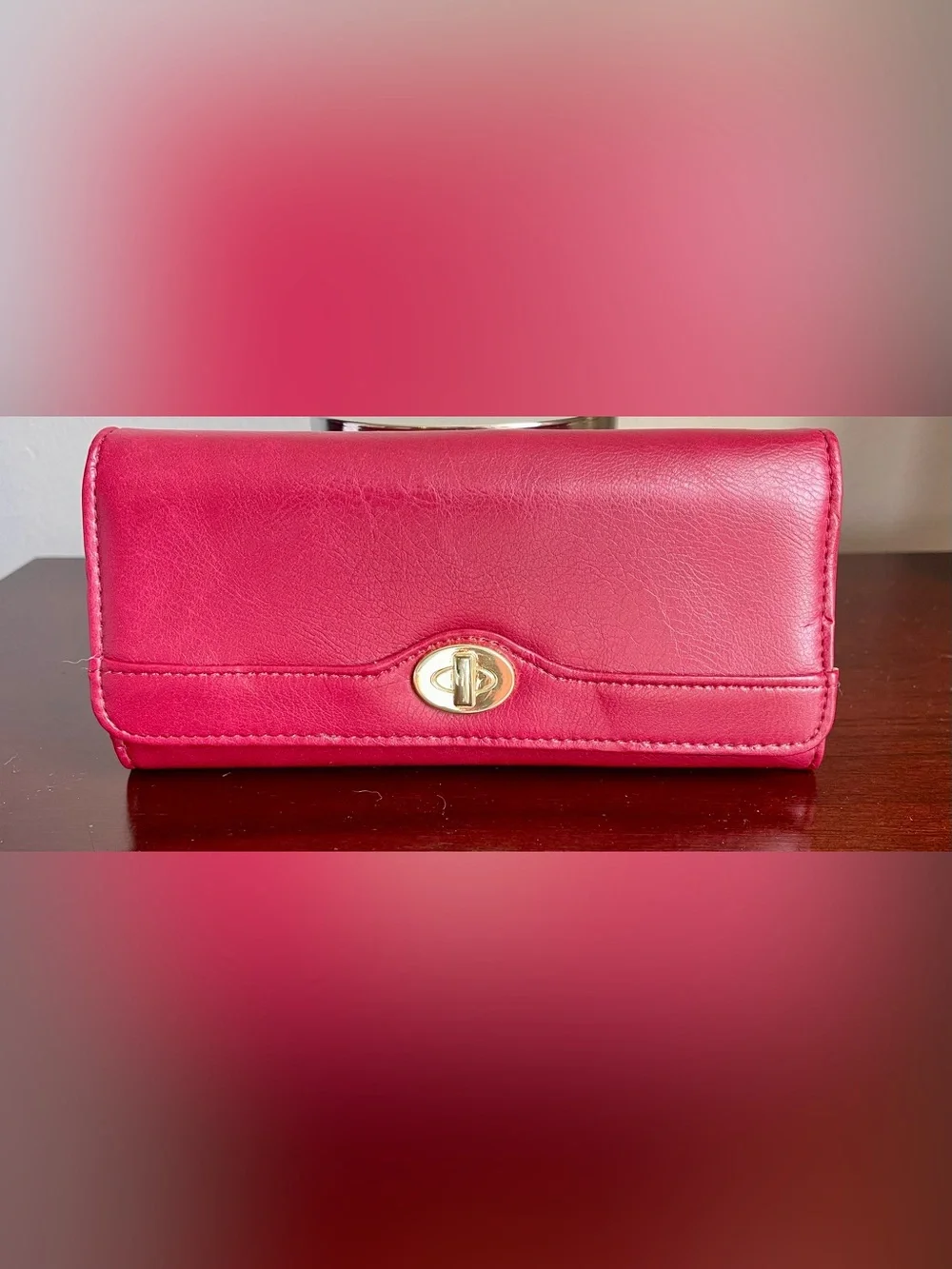 Red Wallet with Gold Turn-Lock - NWT